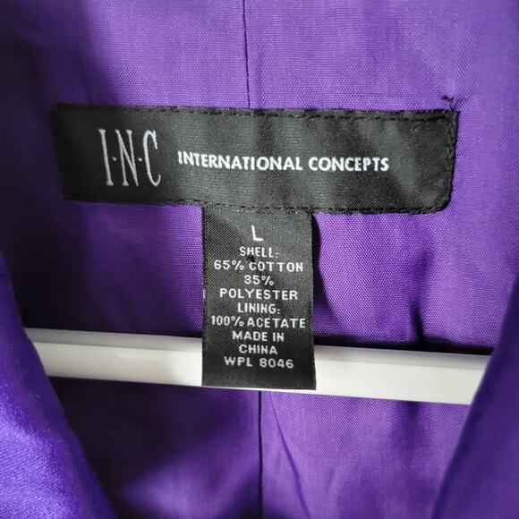 INC Women’s Purple Short-Sleeve Double-Breasted Jacket, Size L - Picture 6 of 6